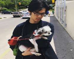 He is a proud father of a dog named Oreo.